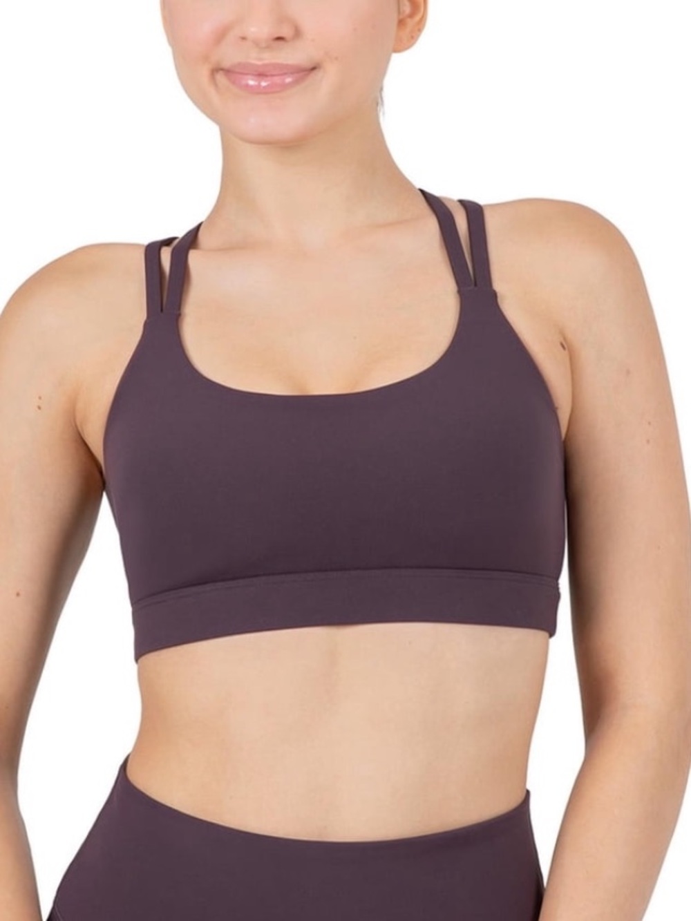 Yitty Active Women’s Ultraluxe Strappy Medium Impact Bra Purple Size XL